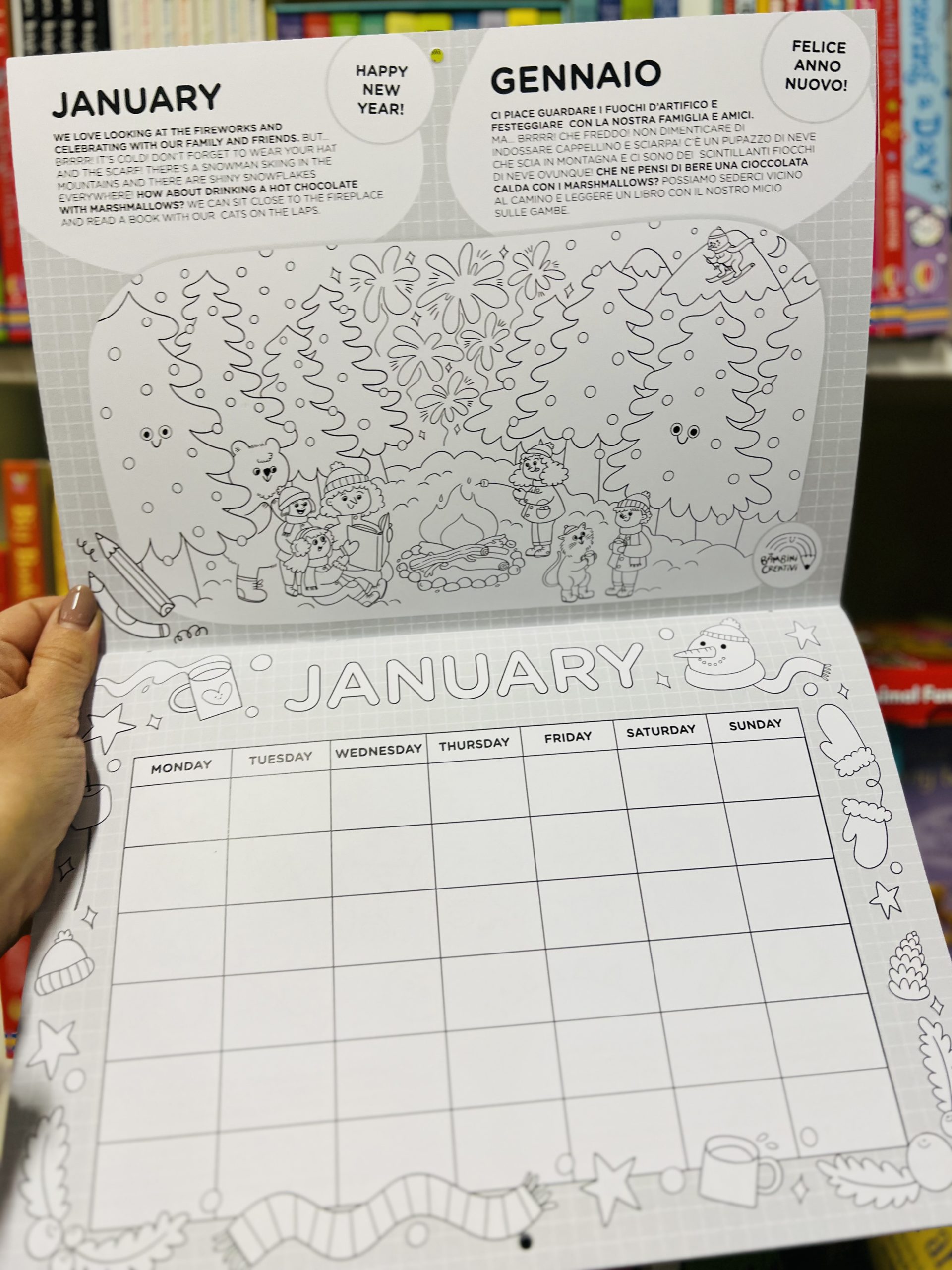 LIBRO CALENDARIO IN INGLESE DA COLORARE - immagine 2