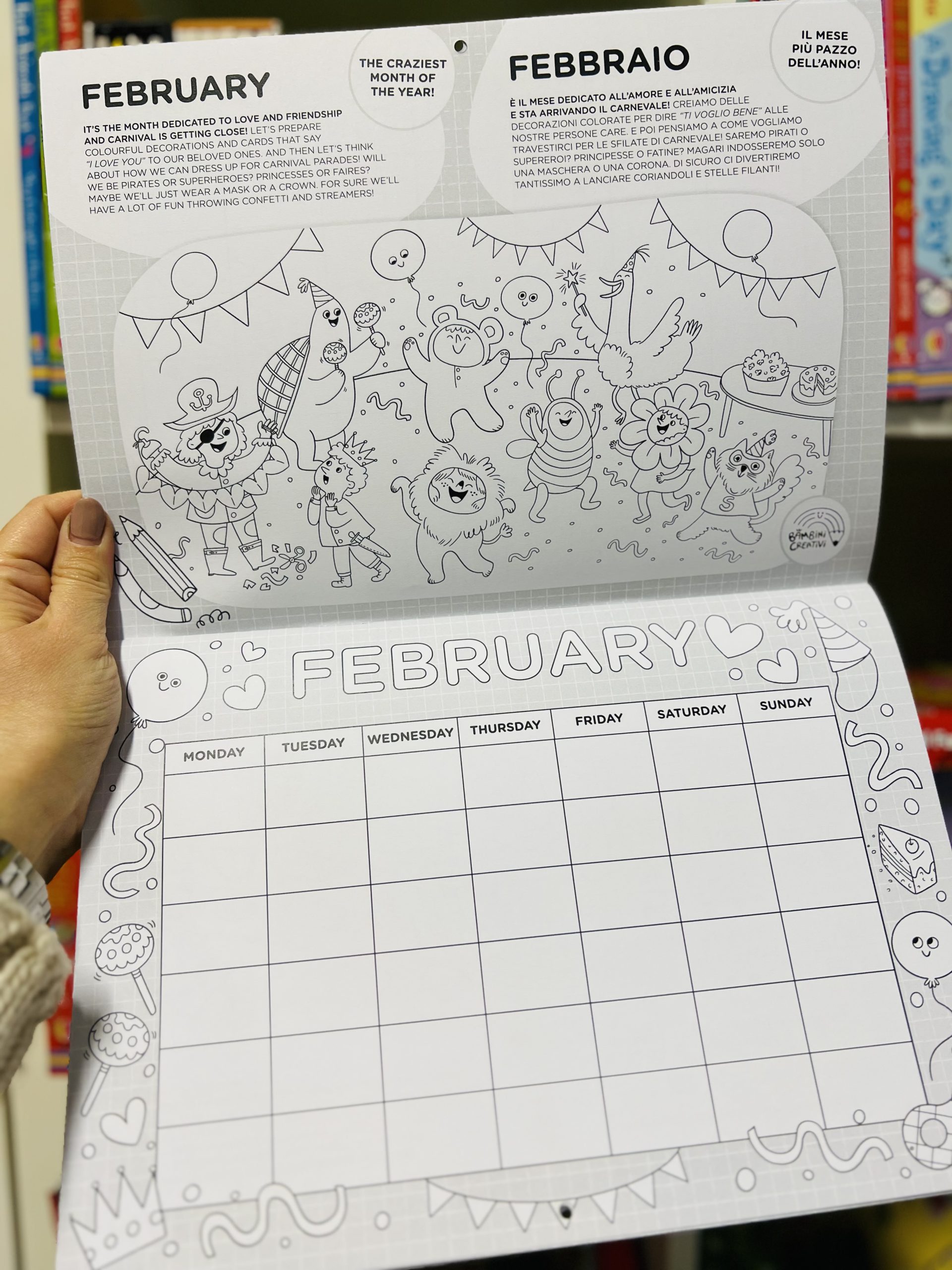 LIBRO CALENDARIO IN INGLESE DA COLORARE - immagine 3