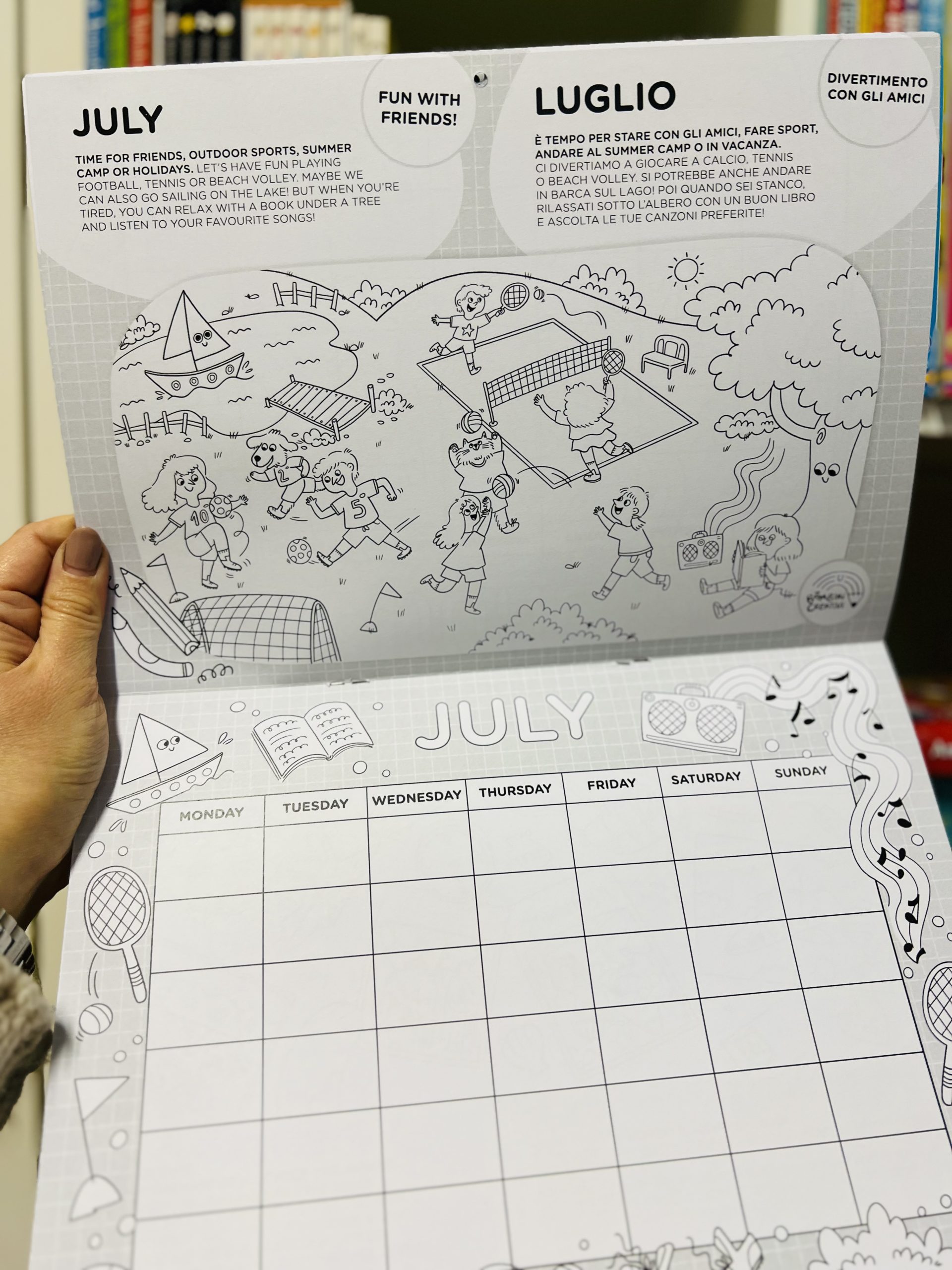 LIBRO CALENDARIO IN INGLESE DA COLORARE - immagine 5